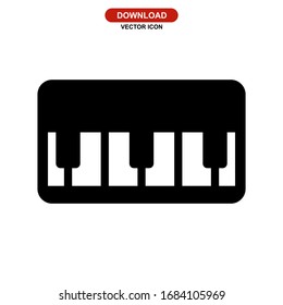 piano keyboard icon or logo isolated sign symbol vector illustration - high quality black style vector icons
