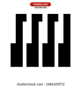 piano keyboard icon or logo isolated sign symbol vector illustration - high quality black style vector icons
