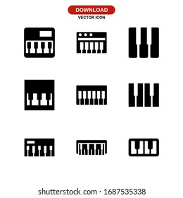 piano keyboard icon or logo isolated sign symbol vector illustration - Collection of high quality black style vector icons
