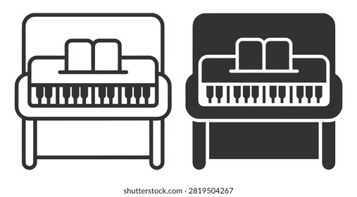 piano keyboard icon set electronic musical instrument vector illustration on transparent background