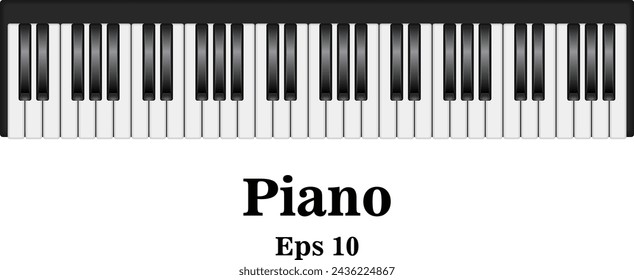 Piano keyboard icon. Simple illustration of grand piano key vector icons for web. Eps 10. Synthesizer