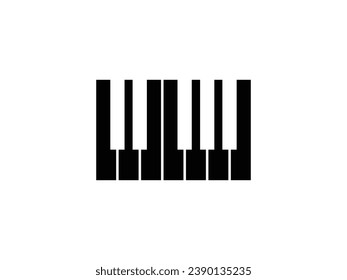 Icono de teclado de piano.Teclas blancas en negro