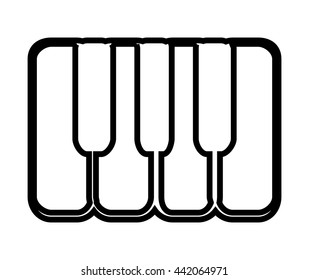Piano keyboard isolated icon design