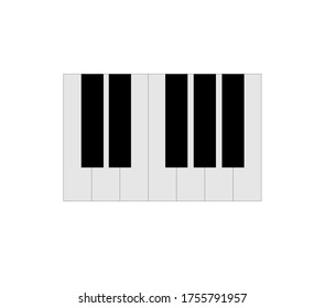 Piano, teclado y teclas. Patrón de signos vectoriales divertidos.