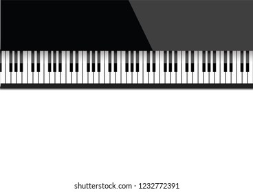 Piano Keyboard.set of piano keys in illustration, black and white