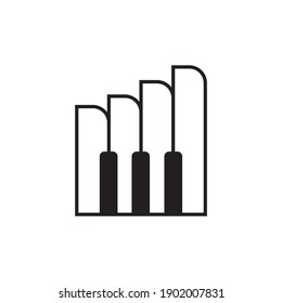 Piano keyboard logo design vector template