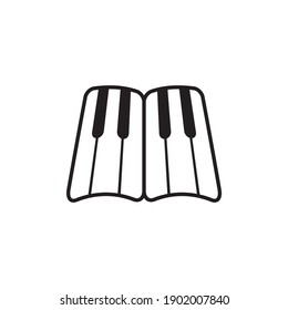 Piano keyboard logo design vector template