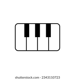 Piano keyboard logo design vector template