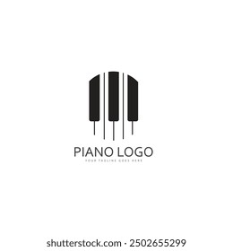 Plantilla de Vector de diseño de logotipo de teclado de piano