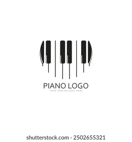 Piano-Tastatur Logo Design Vektor Vorlage