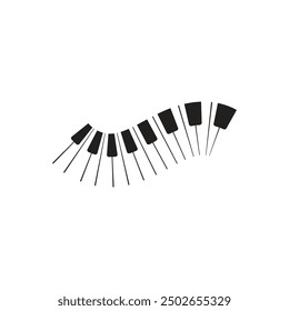 Piano keyboard logo design vector template