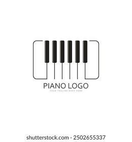 Piano-Tastatur Logo Design Vektor Vorlage