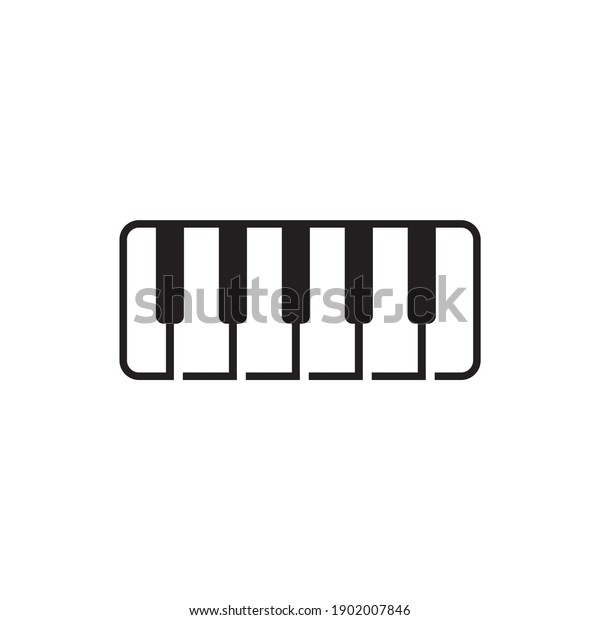 Piano keyboard logo\
design vector template