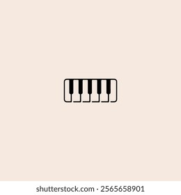 Piano keyboard logo icon flat vector design.