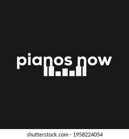 Piano keyboard and music iconic logo design