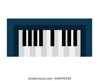 Piano keyboard music instrument icon design, vector illustration image.