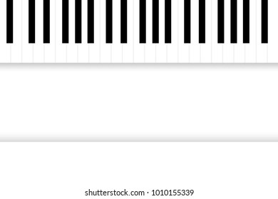 piano keyboard on white background space for tex 