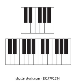 Piano keyboard on a white background. vector