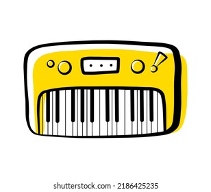 Piano Keyboard Outline Musical Instrument Vector Stock Vector (Royalty