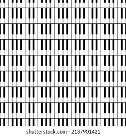 Piano keyboard pattern. Vector background with black and white keys. Editable template.