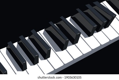 piano keyboard realistic closeup vector 