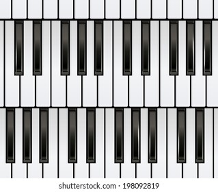 Piano Keyboard Seamless. Realistic Vector. Mask was used. EPS10.