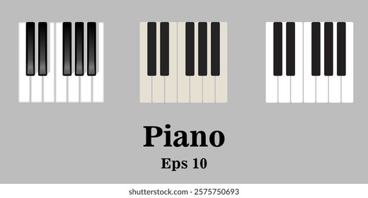 piano keyboard . Set of levers on a musical instrument for playing , musical scale. Illustration. Vector. Eps 10