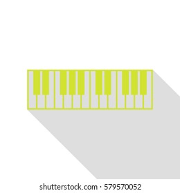 Piano Keyboard sign. Pear icon with flat style shadow path.