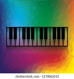 Piano Keyboard sign. Vector. Flat style black icon on white.