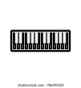 Piano Keyboard sign. Vector. Flat style black icon on white.
