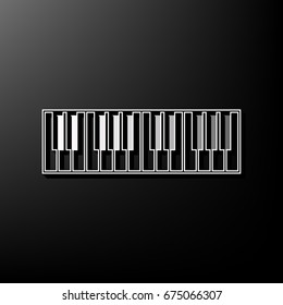 Piano Keyboard sign. Vector. Gray 3d printed icon on black background.