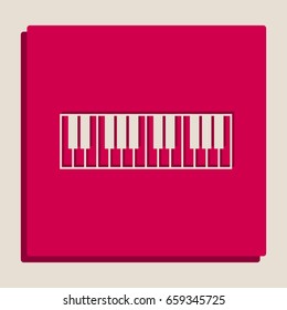 Piano Keyboard sign. Vector. Grayscale version of Popart-style icon.