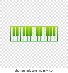 Piano Keyboard sign. Vector. Green gradient icon on transparent background.