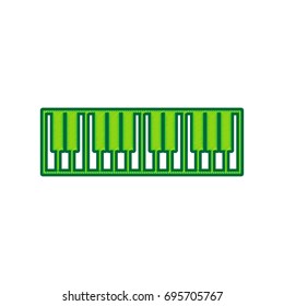 Piano Keyboard sign. Vector. Lemon scribble icon on white background. Isolated