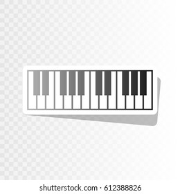 Piano Keyboard sign. Vector. New year blackish icon on transparent background with transition.