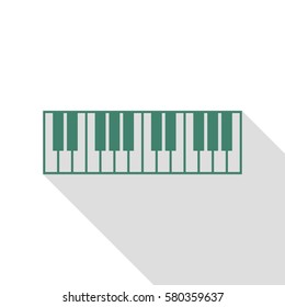 Piano Keyboard sign. Veridian icon with flat style shadow path.