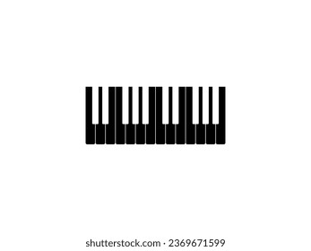 Piano Keyboard Silhouette, can use for Art Illustration, Logo Gram, Pictogram, Website, or Graphic Design Element. Vector Illustration