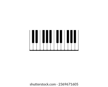 Piano Keyboard Silhouette, can use for Art Illustration, Logo Gram, Pictogram, Website, or Graphic Design Element. Vector Illustration