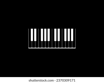 Piano Keyboard Silhouette, can use for Art Illustration, Logo Gram, Pictogram, Website, or Graphic Design Element. Vector Illustration