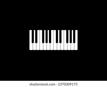 Piano Keyboard Silhouette, can use for Art Illustration, Logo Gram, Pictogram, Website, or Graphic Design Element. Vector Illustration