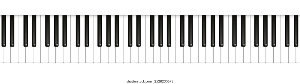 Piano keyboard. Top view. Vector piano keys. Music instrument. EPS 10