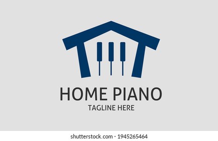 Piano keyboard tuts and house logo for music course, composer, publisher