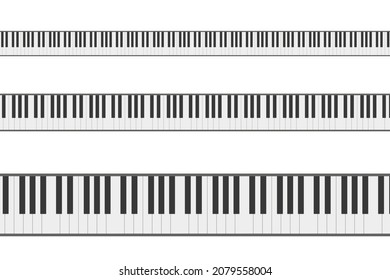 Piano keyboard variation in 3sizes 
 vector illustration.