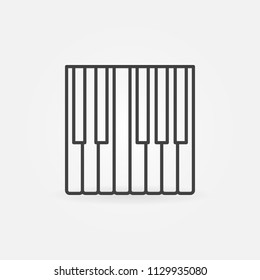Piano keyboard vector concept icon or design element in thin line style