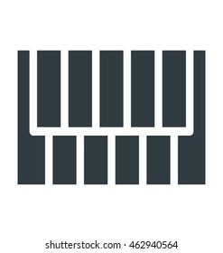Piano Keyboard Vector Icon