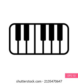 Piano Keyboard vector icon in line style design for website design, app, UI, isolated on white background. Editable stroke. EPS 10 vector illustration.