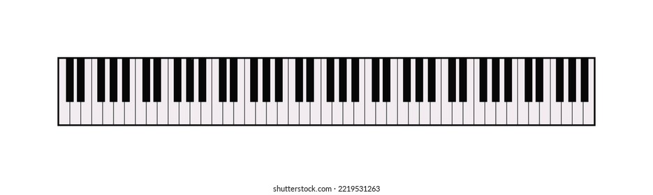  Piano keyboard vector icon.  Music instrument. Musical background. Vector isolated illustration.