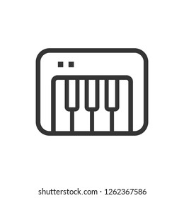 Piano keyboard vector line icon
