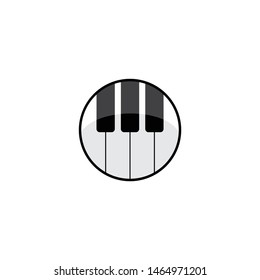 piano/ keyboard white and black logo design
