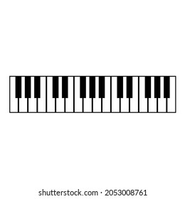 piano keyboard.black and white.musical symbol.Isolated vector illustration on a white background.